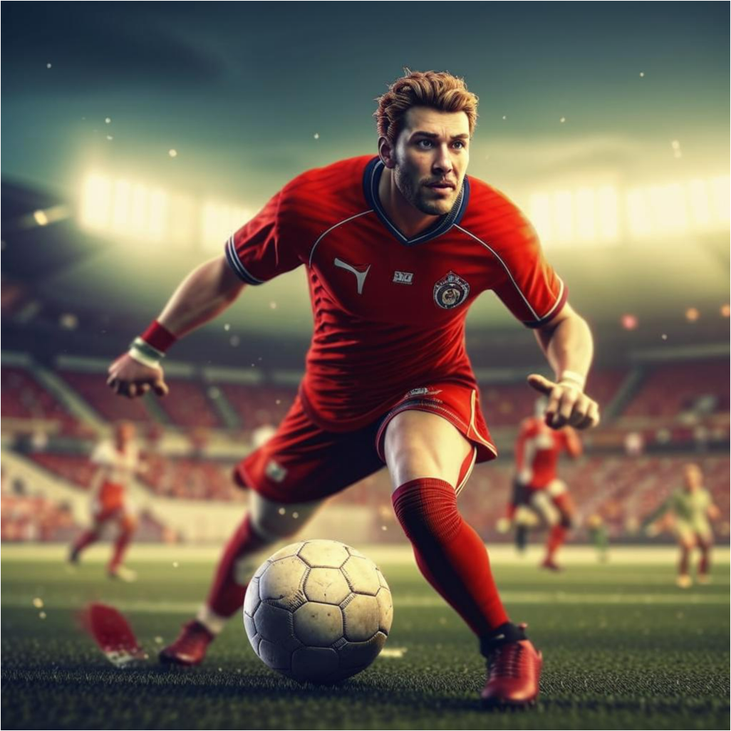 Football player in action